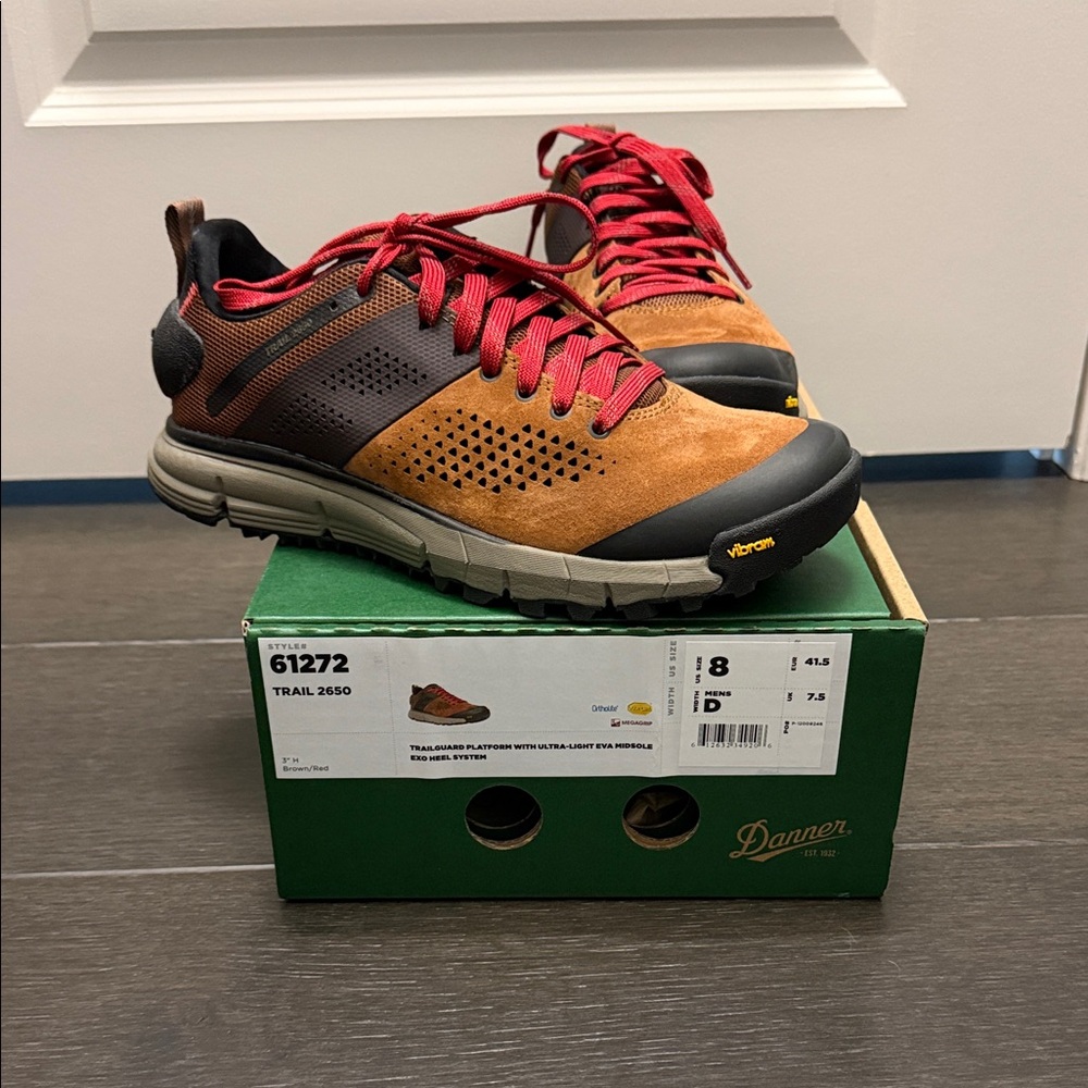 Danner Men's Trail 2650 Brown and Red Sneakers
